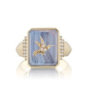 SORELLINA hummingbird signet ring